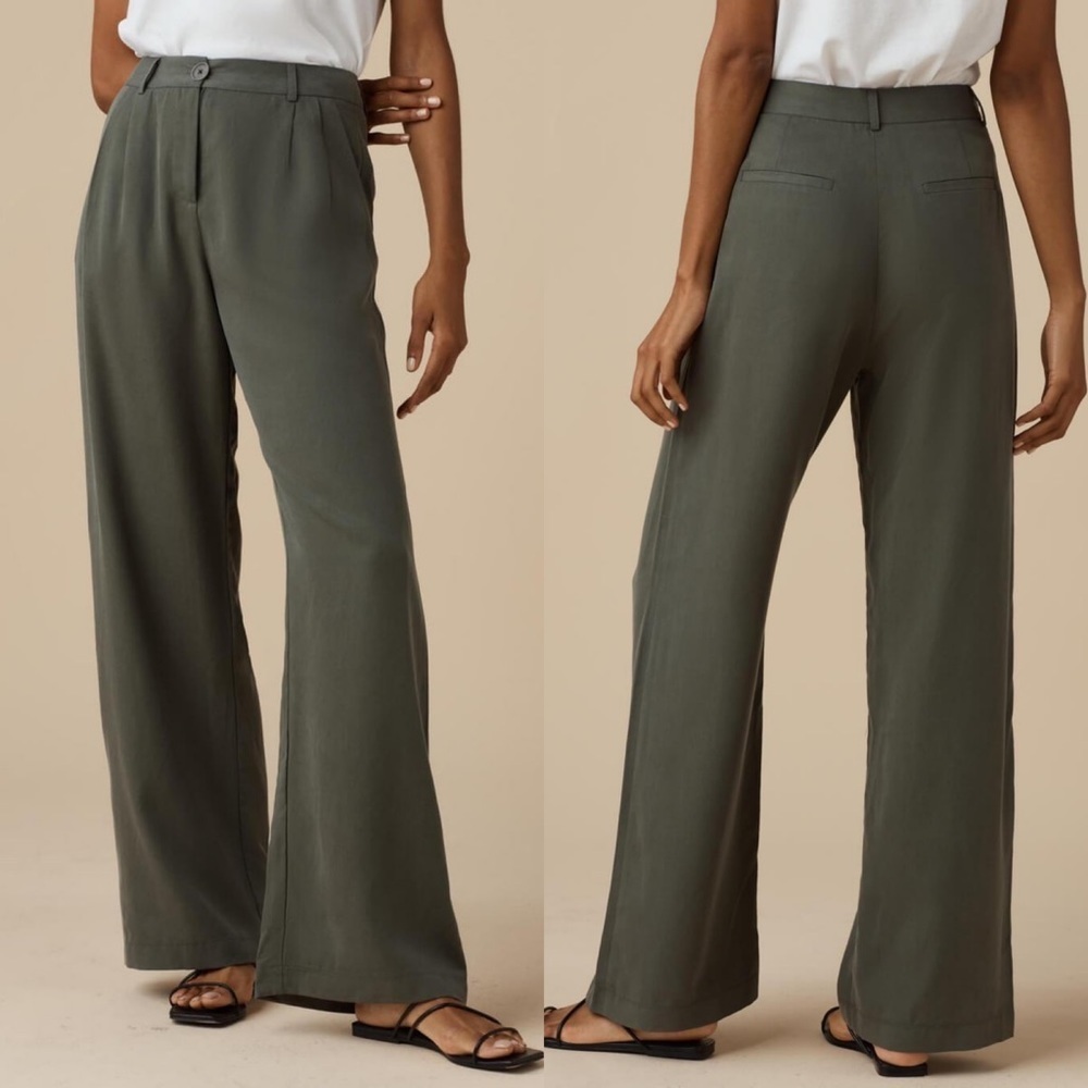 Vetta Capsule Wide Leg Trousers, Olive‎ (Limited Edition) - Picture 2 of 6